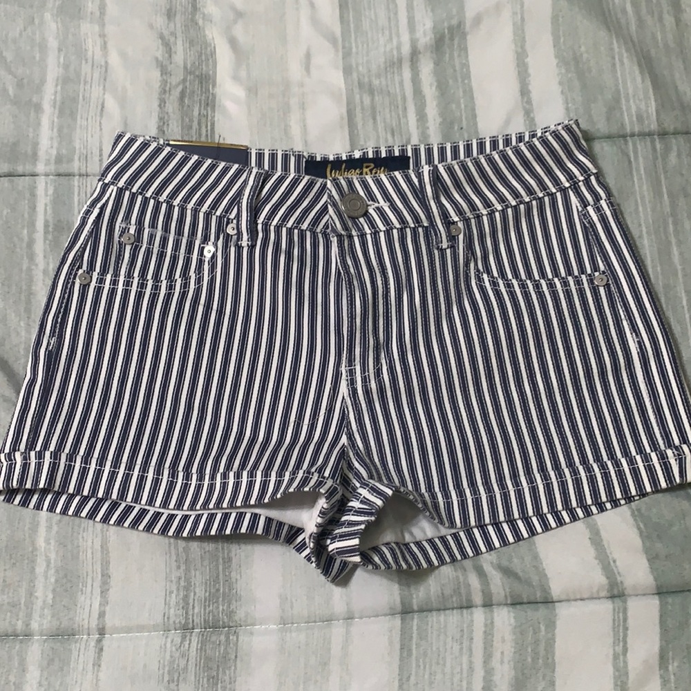 NWT striped denim stretch shorts